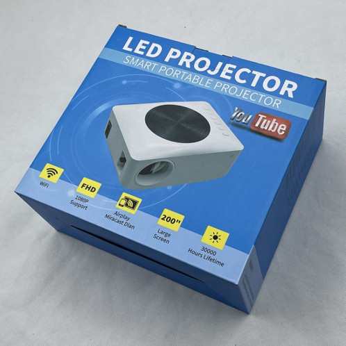 Mini projecteur intelligent LED LCD Y2 1280x720P 80ANSI, type de prise : SH1804646-08